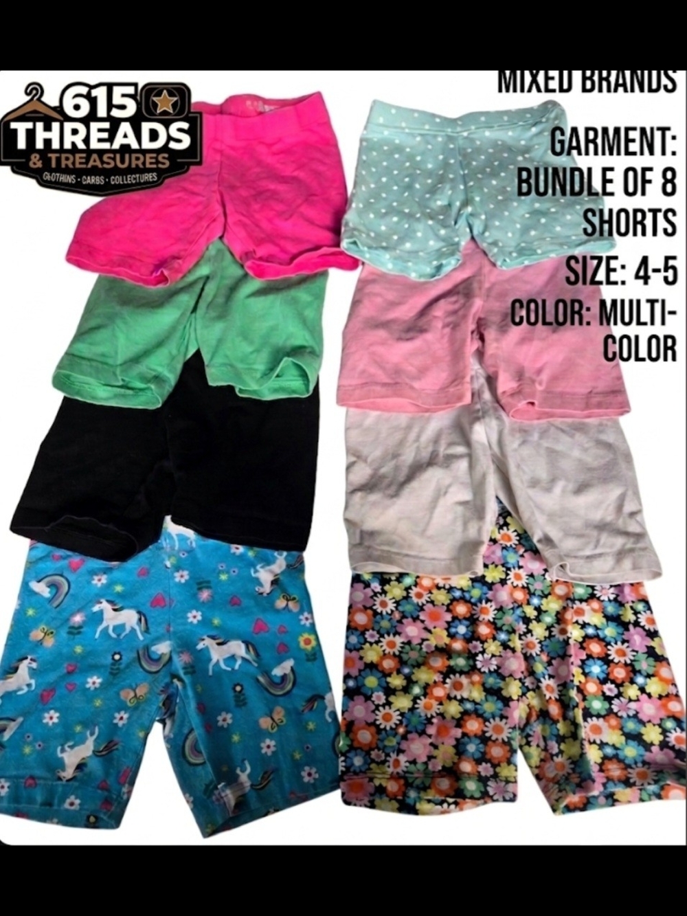 Kids' Multi-Color Shorts Bundle (Size 4-5)‎ - 8 Pack